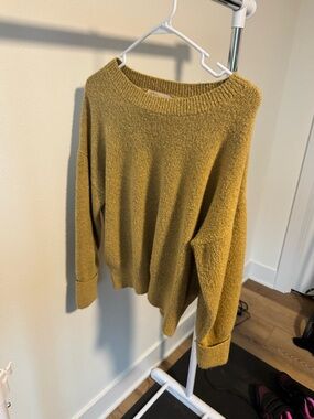 Philosophy Sweater Womens Yellow Chunky Knit Long Sleeve Pullover Top size Large